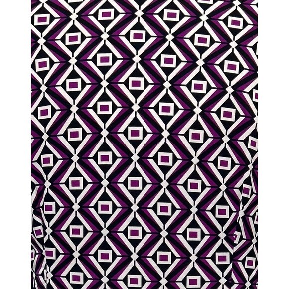 MSK Womens Geometric Print Short Sleeve Shirt Dress L - Picture 4 of 9